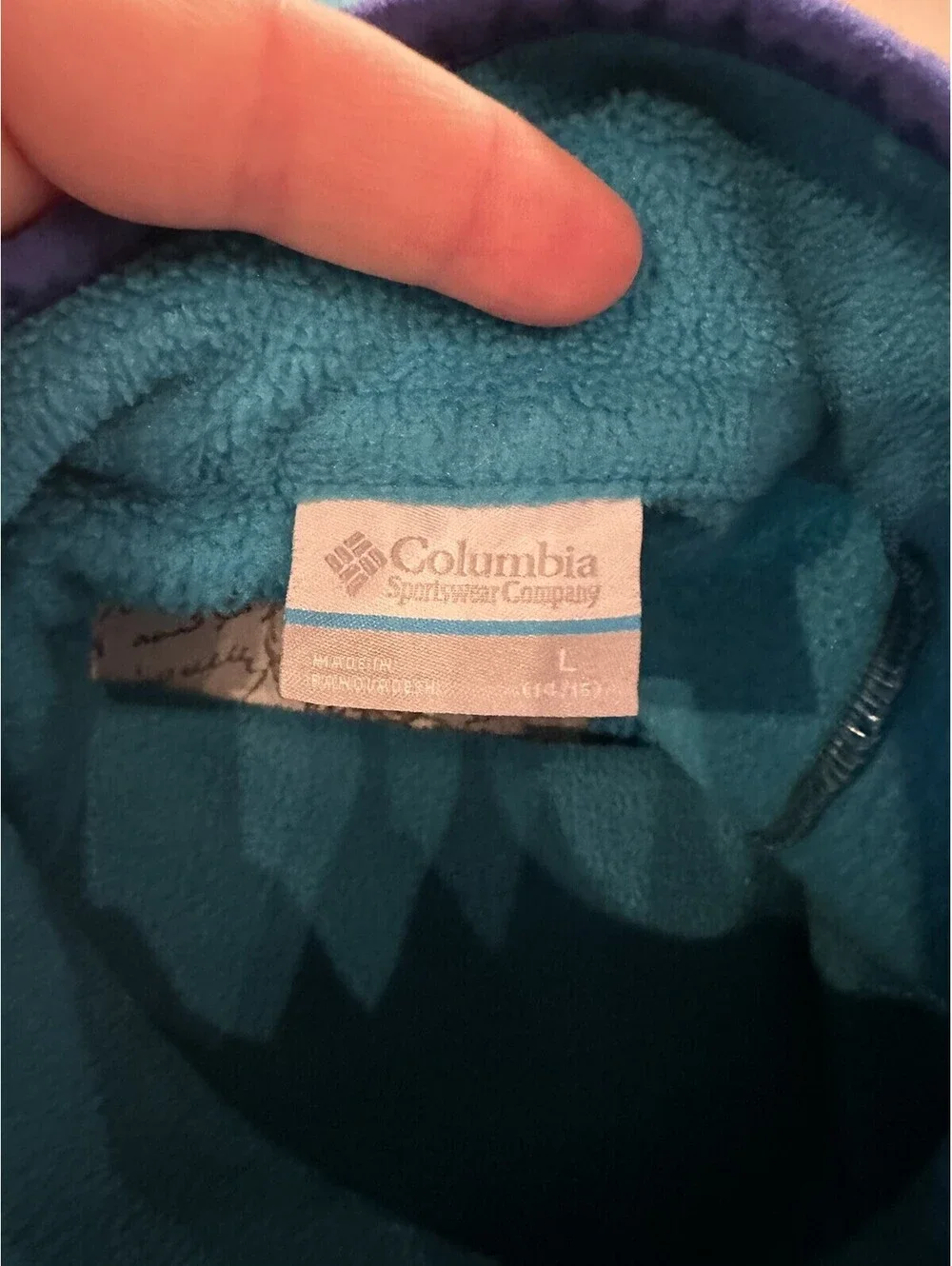 Vintage Columbia Fleece pullover Kids Size Large 14/16.